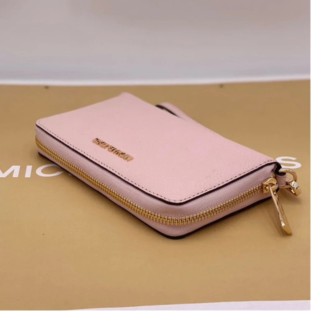 Michael Kors Jet Set Travel Wallet Phone Case Wristlet Pink